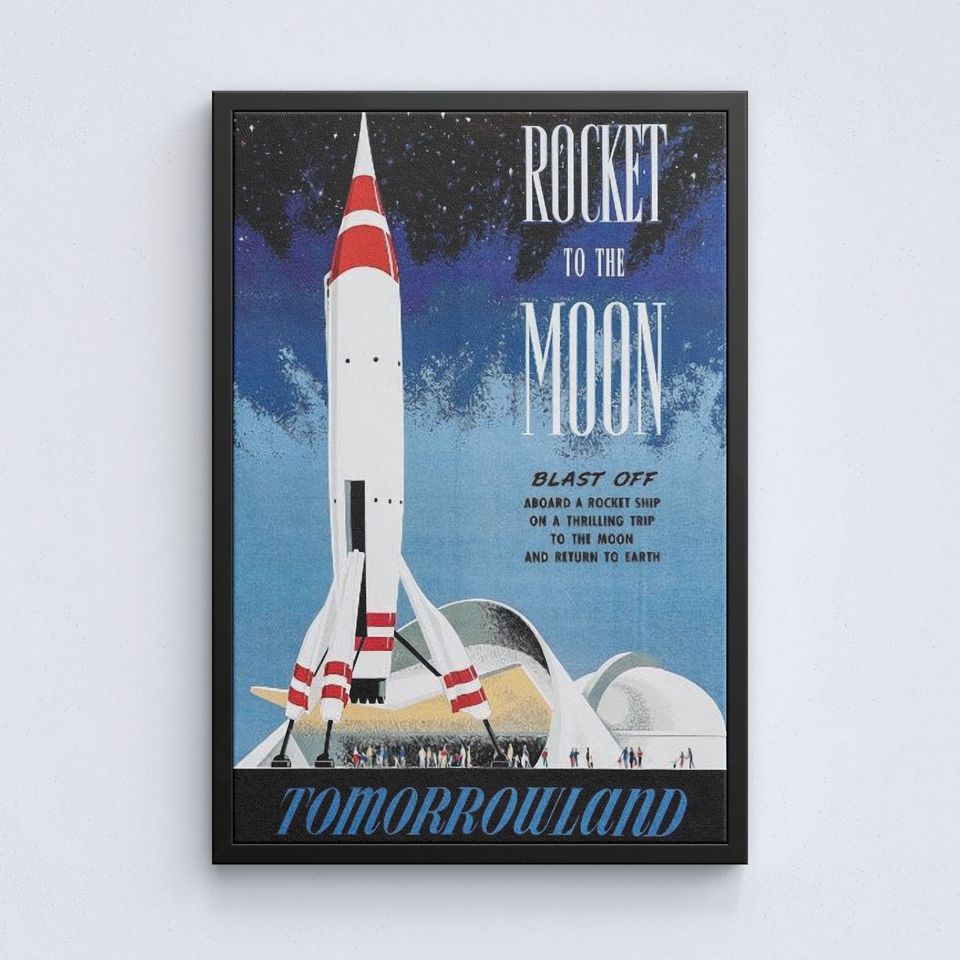 Rocket Tomorrowland Poster,Vintage Rocket Disney Poster