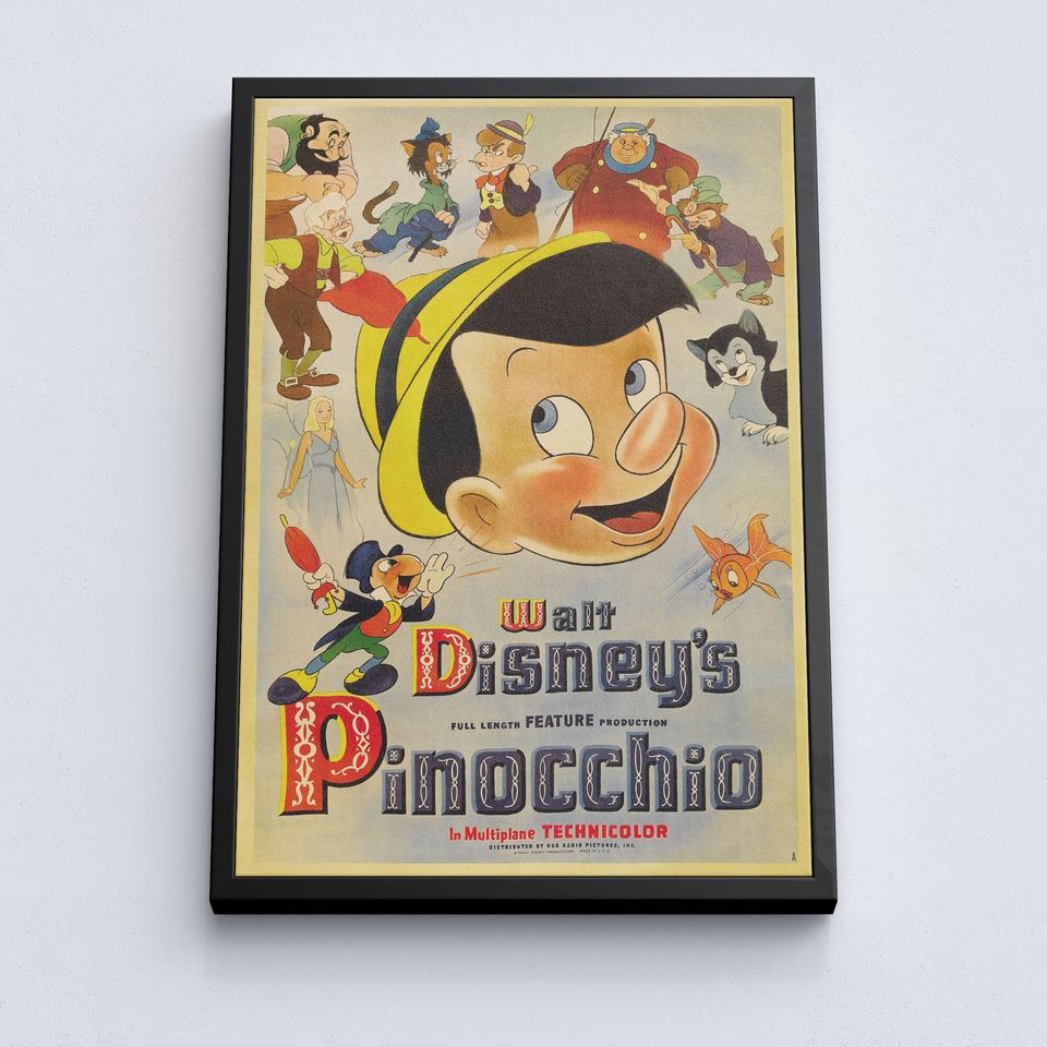 Disney Pinocchio Animated Character Poster