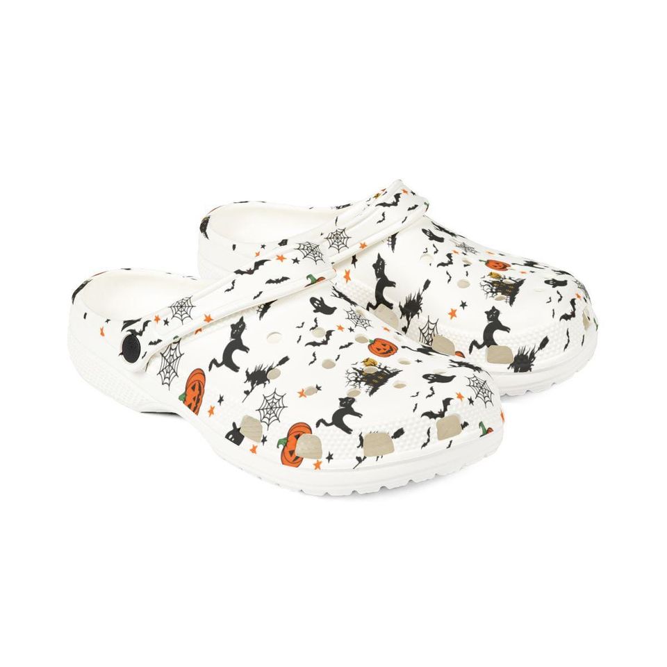 Cute Halloween Clogs - Pumpkin, Witch, Haunted House Pattern - Unisex