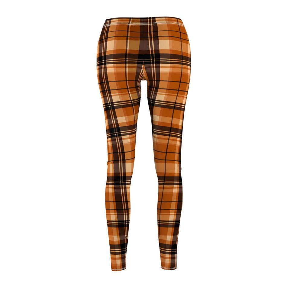 Autumn Checkered Leggings for Women – Casual Fall Look