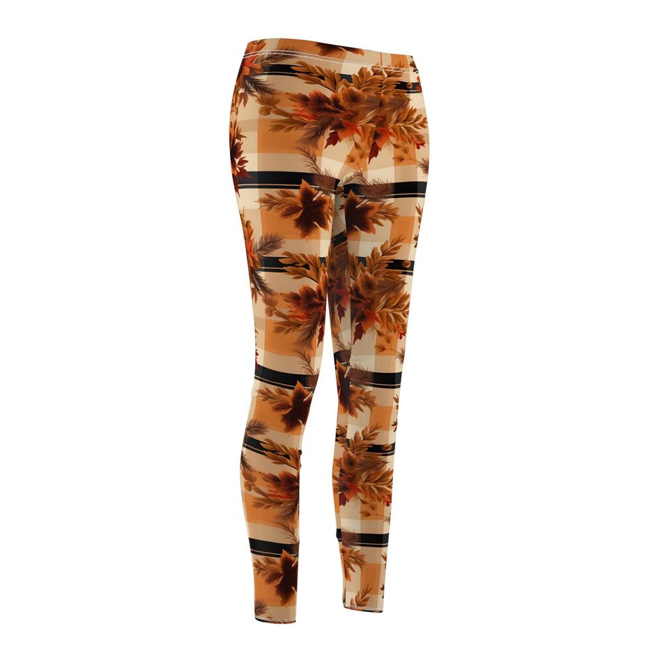 Warm Autumn Plaid Leggings – Great Choice for Cool Days