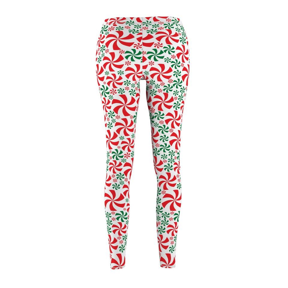 Red and Green Peppermint Leggings