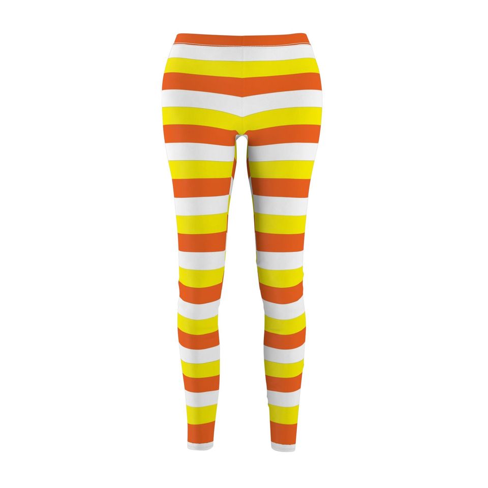 Cozy Candy Corn Stripe Pattern Women’s Leggings