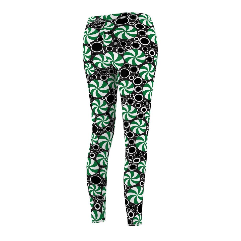 Green Peppermint Abstract Leggings