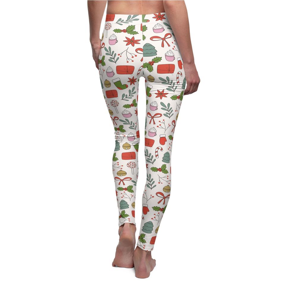 Festive Christmas Leggings | Seasonal Pattern Yoga Pants | Holiday Workout Wear