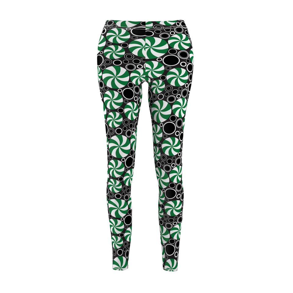 Green Peppermint Abstract Leggings