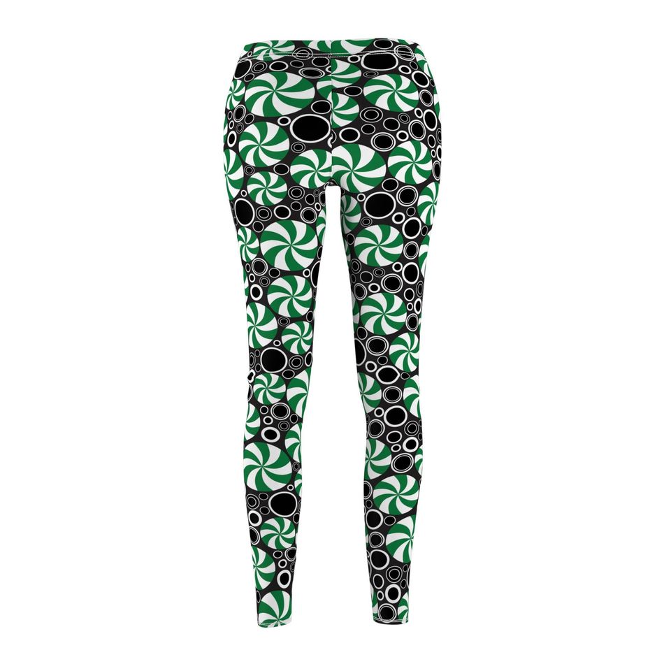 Green Peppermint Abstract Leggings