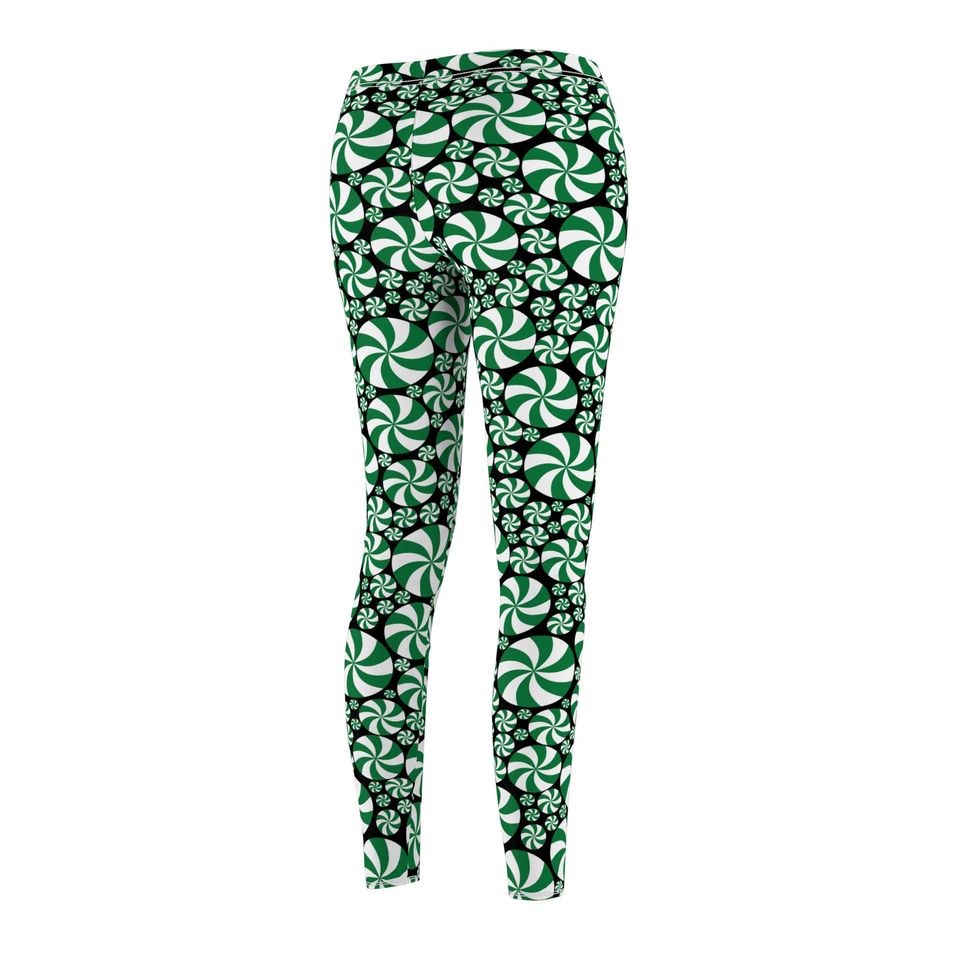 Green Peppermint Leggings in black