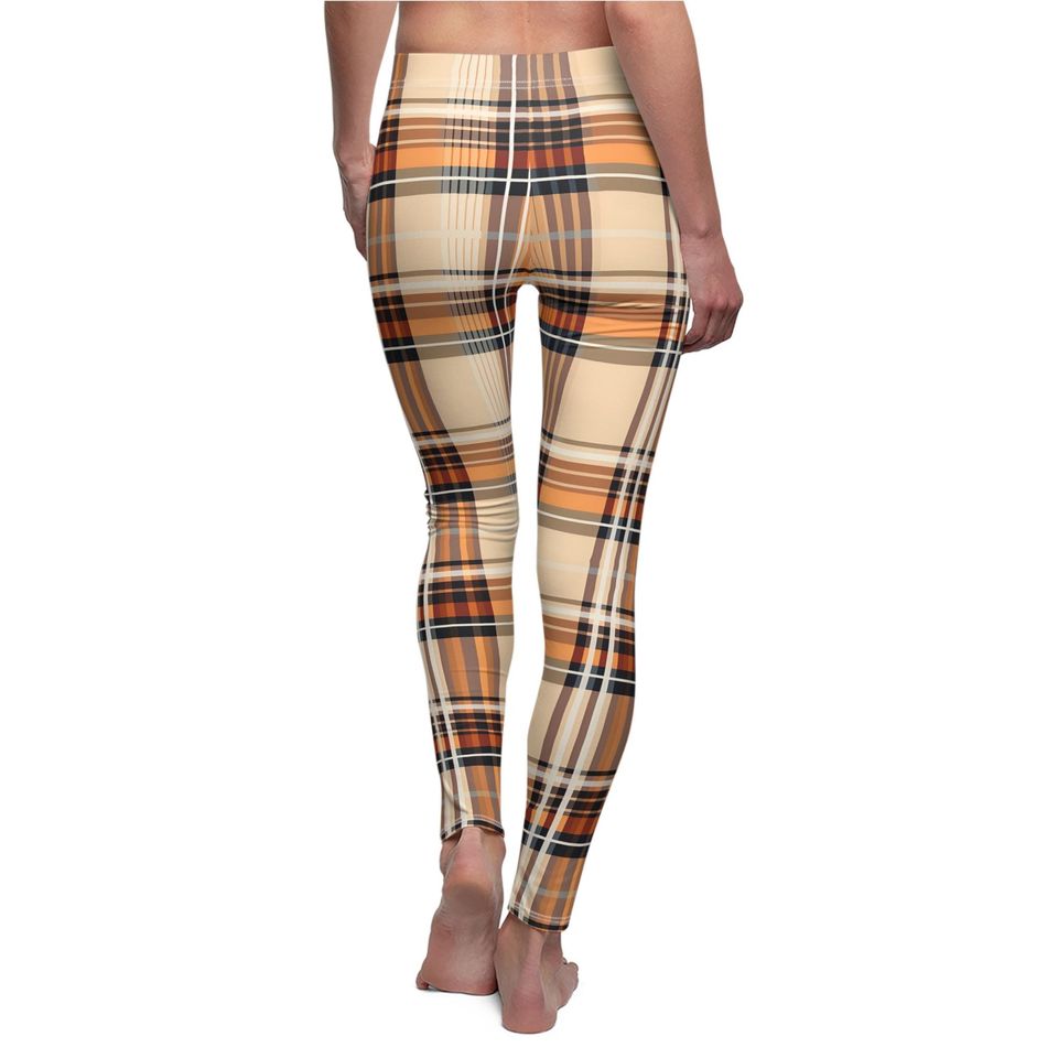 Soft Autumn Plaid Leggings – Perfect for Relaxed Fall Days