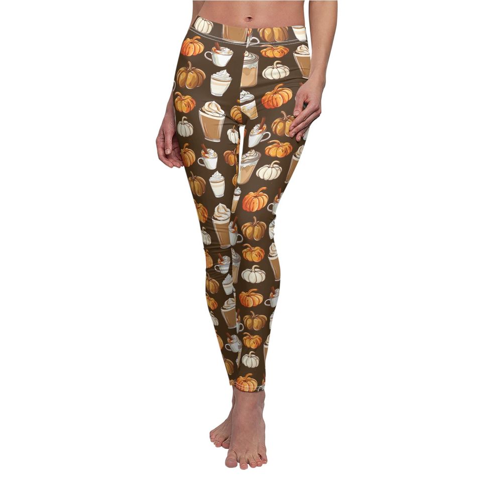 Pumpkin Spice Autumn Inspired Graphic Print Women’s Leggings