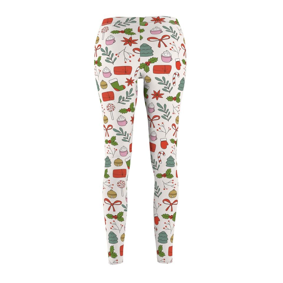 Festive Christmas Leggings | Seasonal Pattern Yoga Pants | Holiday Workout Wear