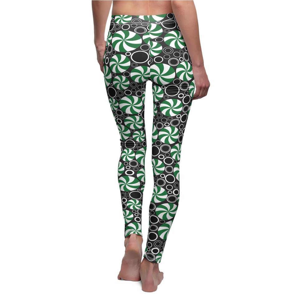 Green Peppermint Abstract Leggings