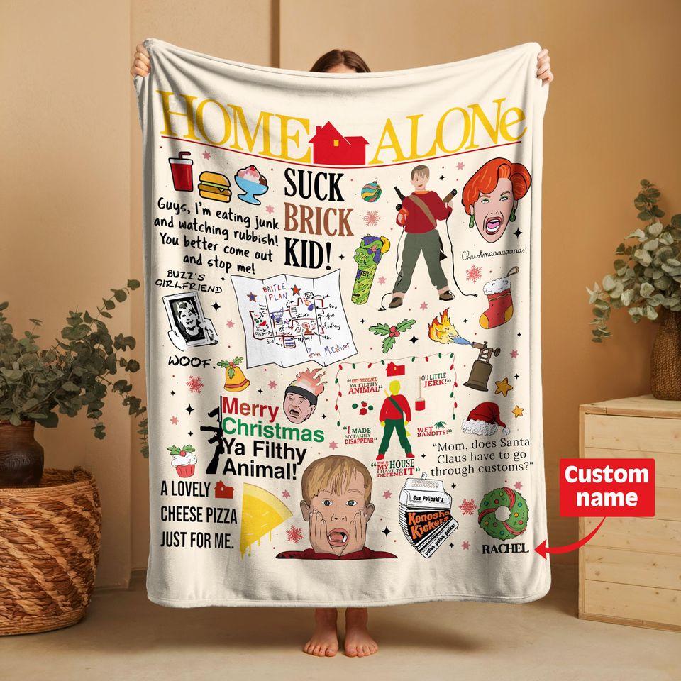 Home Alone Christmas Blanket: Custom Movie, Holiday Decor