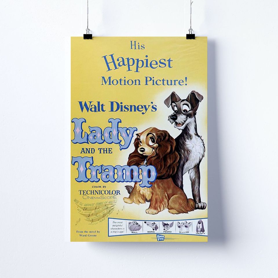 Vintage Disneyland Lady And The Tramp Attraction Poster
