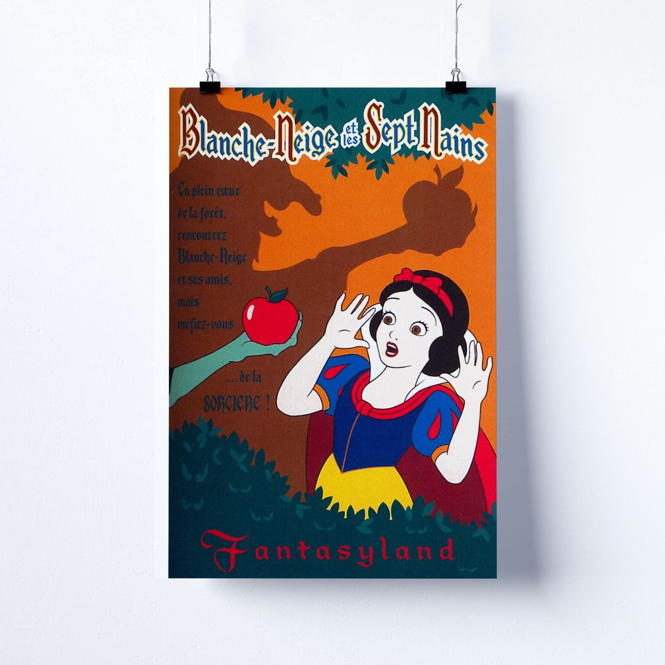 Vintage Style Disneyland Snow White'S Scary Adventures Poster