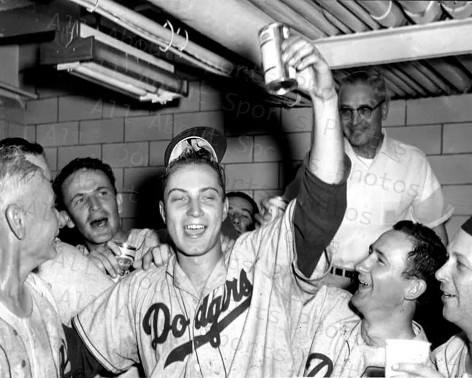 Johnny Podres Celebrates Brooklyn Dodgers 1955 World Series Victory