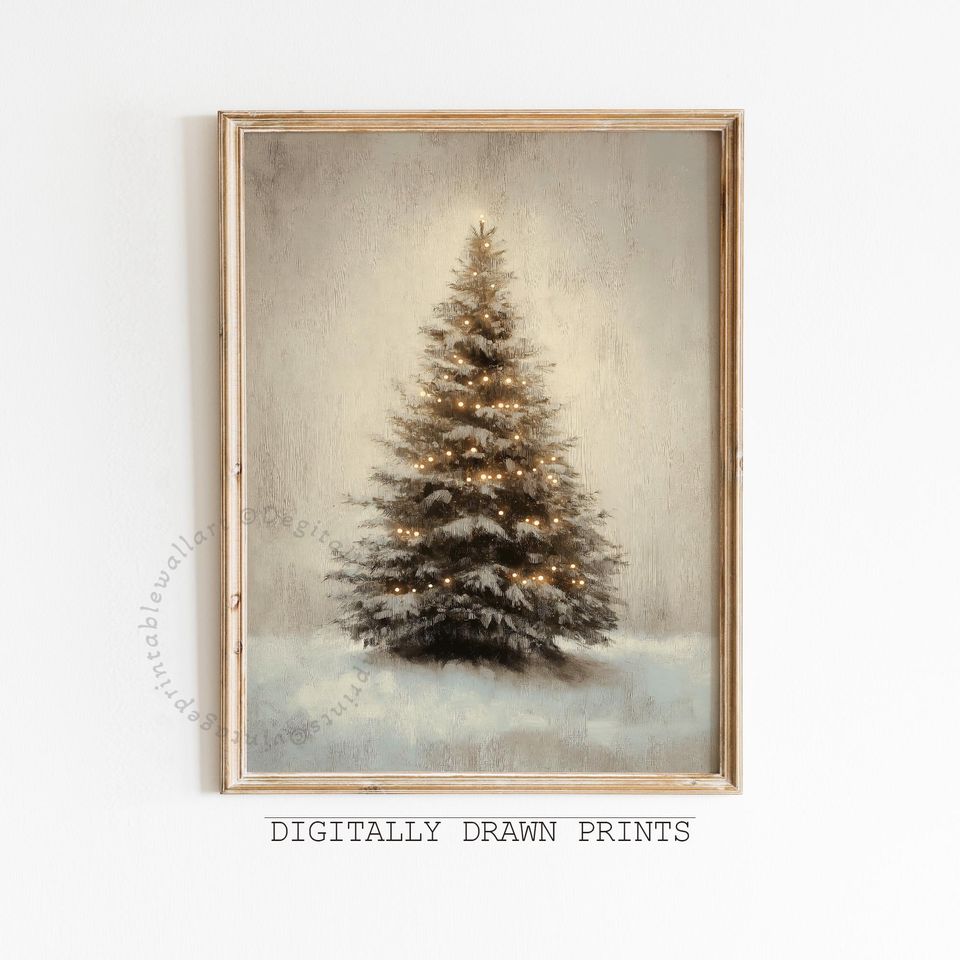 Vintage Christmas Tree Wall Art