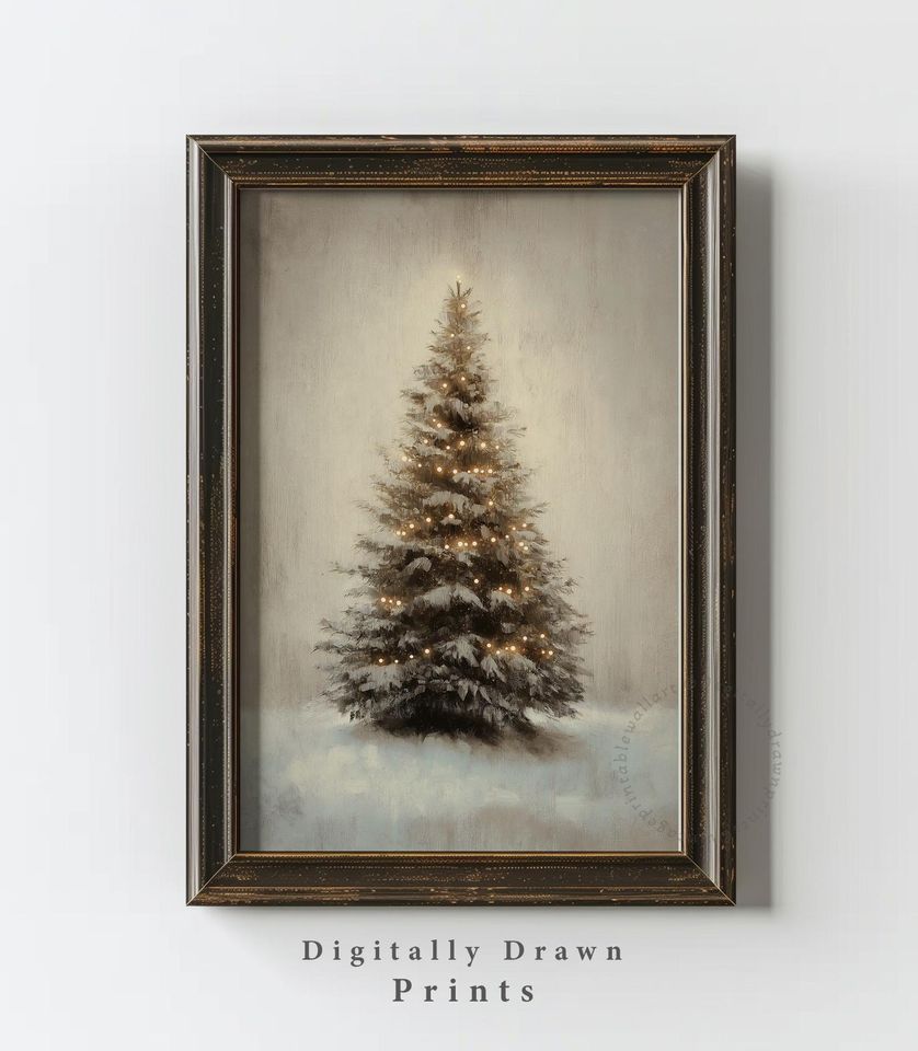 Vintage Christmas Tree Wall Art