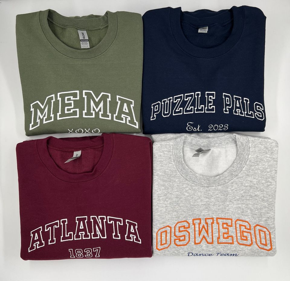 Personalized Embroidered Sweatshirt, Custom Embroidered Crewneck, Custom Text Embroidered Sweatshirt, Unisex Gift