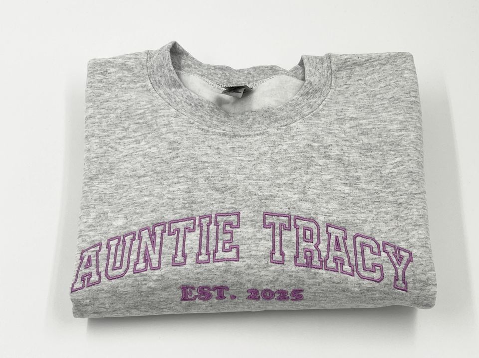 Personalized Embroidered Sweatshirt, Custom Embroidered Crewneck, Custom Text Embroidered Sweatshirt, Unisex Gift