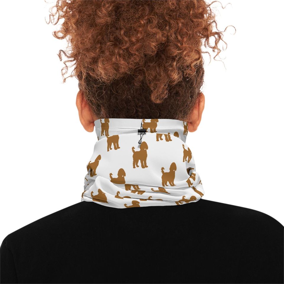 Goldendoodle Winter Neck Gaiter With Drawstring