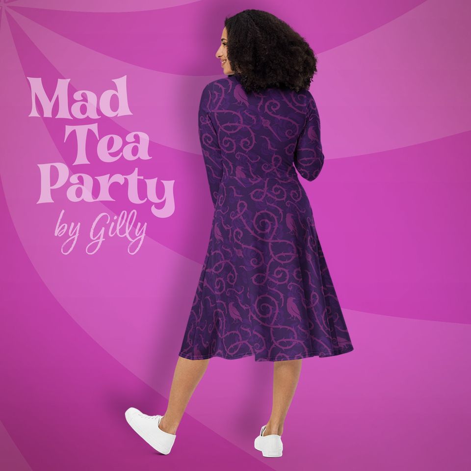 Sleeping Beauty long sleeve midi dress with pockets