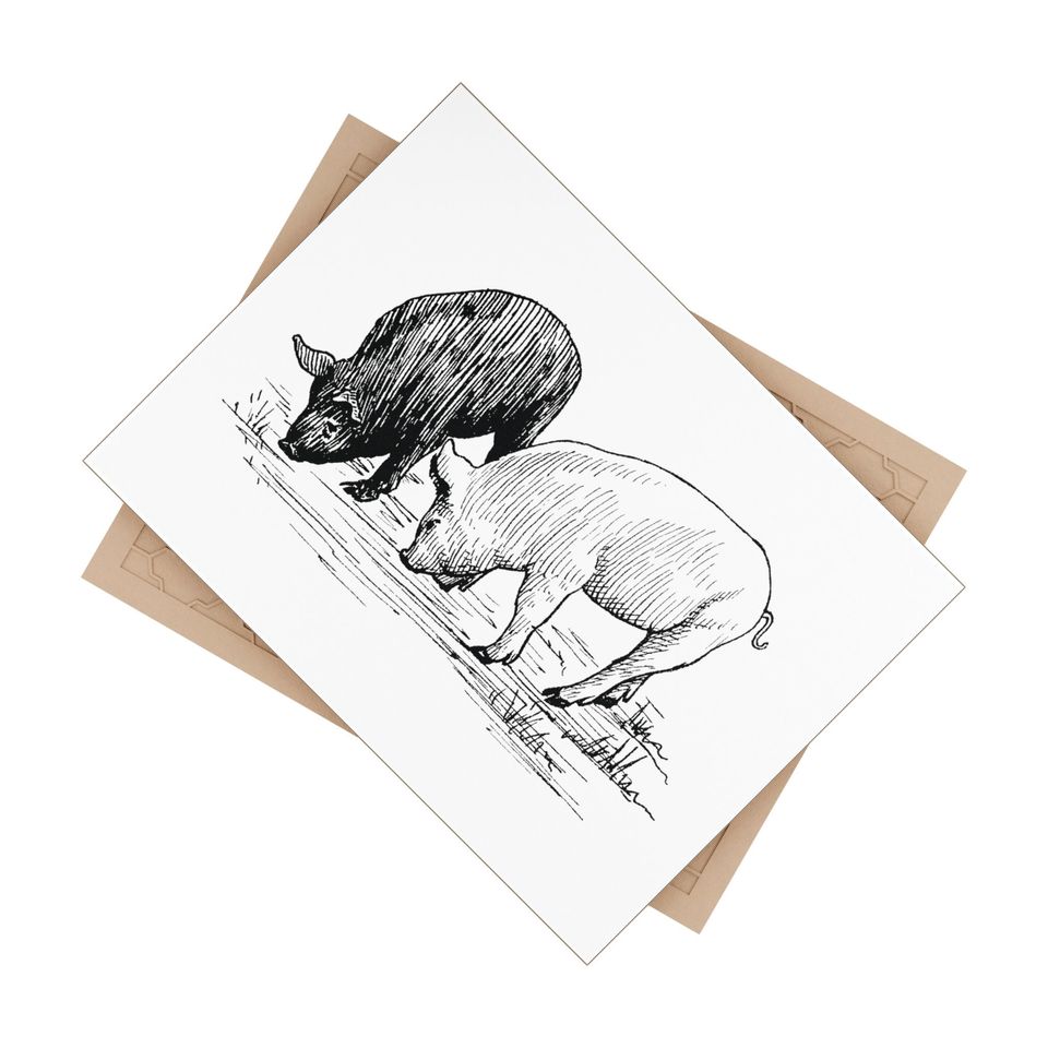 Ceramic Photo Tile with Pig Artwork – Country Style Decoration