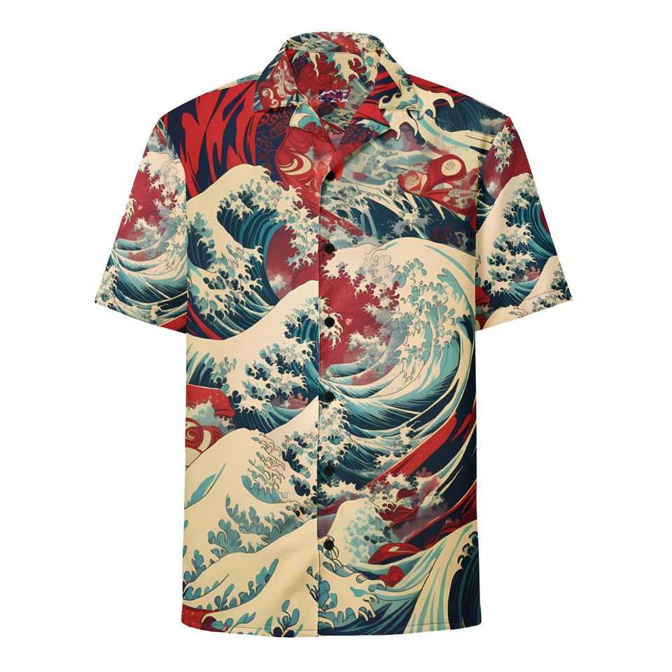 Premium Lightweight Button-Up Shirt "Red Horizon"