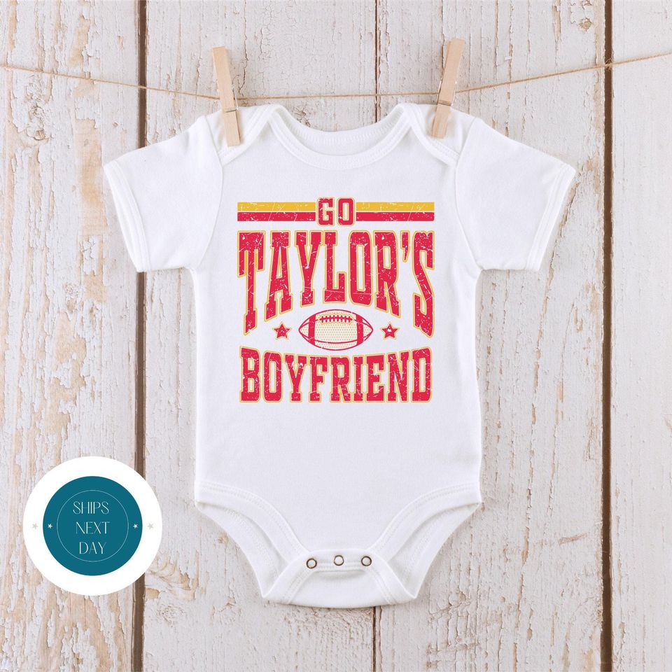 Go Taylors Boyfriend Baby Onesie | Superbowl Onesie | Custom Baby Bodysuit | Baby Shower Gift