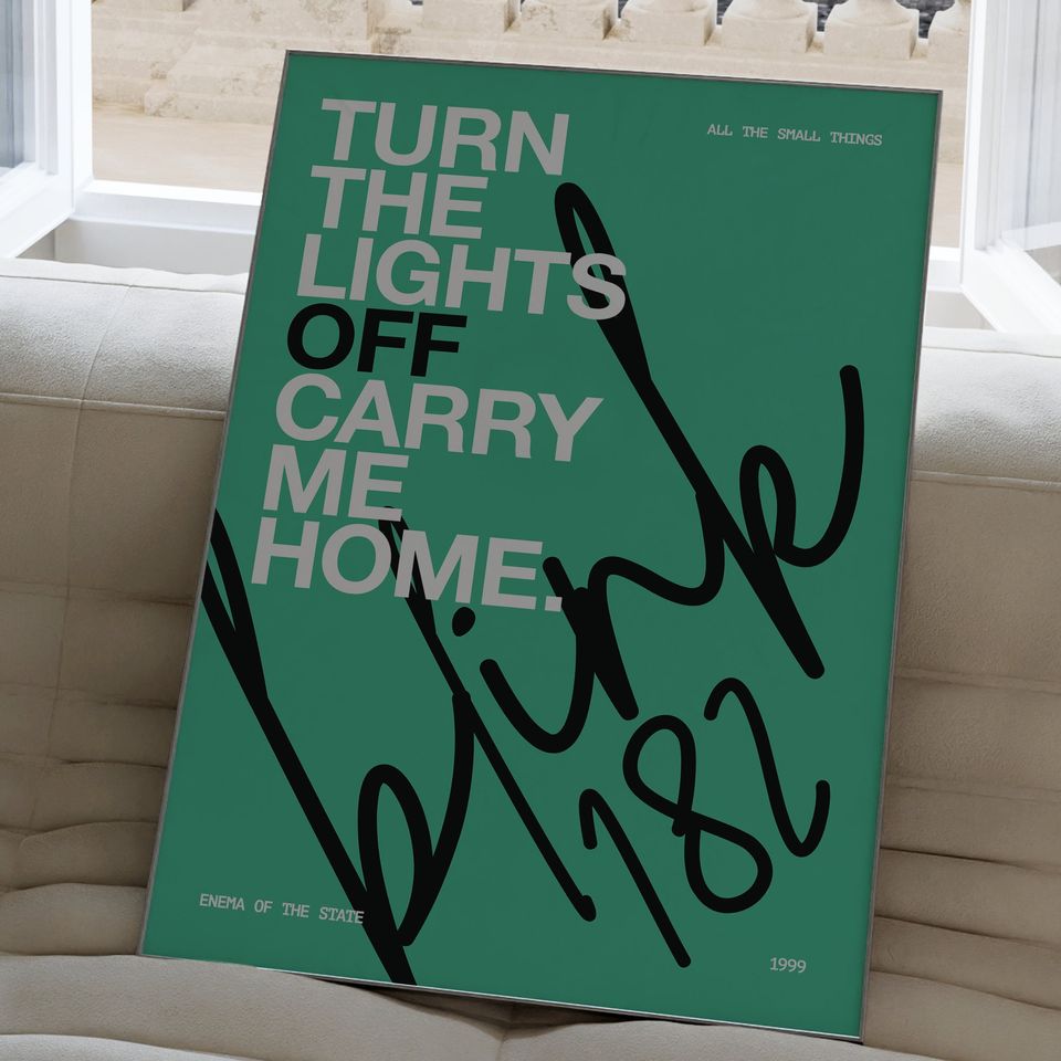 All The Small Things by B182 Poster, type poster, B182 lyric print