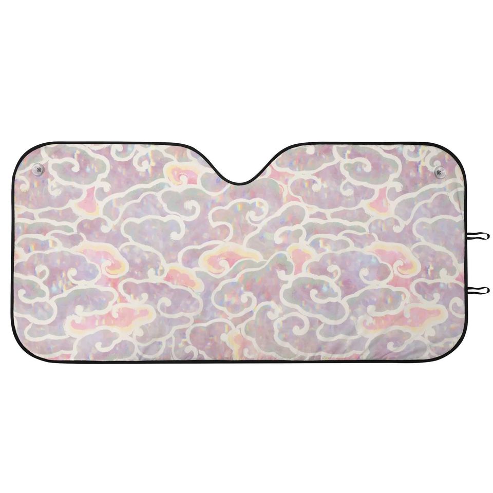 Colorful Cloud Pink Purple Lit Car Sunshade Gift For Her New Car Gift Front Window Cover Cute Car Accessories Car Visor Mothers Day Gift New