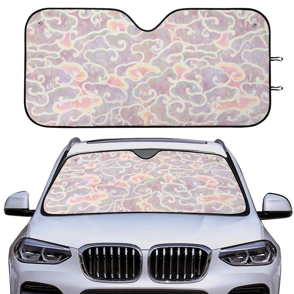Colorful Cloud Pink Purple Lit Car Sunshade Gift For Her New Car Gift Front Window Cover Cute Car Accessories Car Visor Mothers Day Gift New