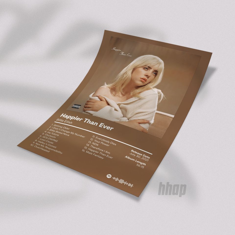 Billie Eilish - Happier Than Ever Album Cover Poster