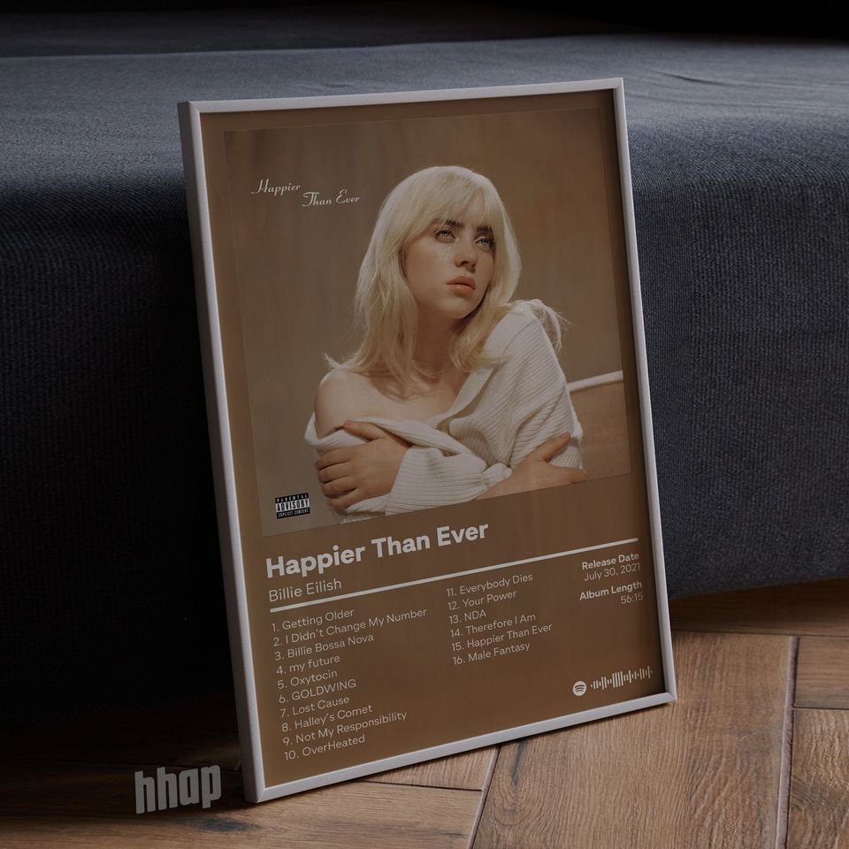 Billie Eilish - Happier Than Ever Album Cover Poster