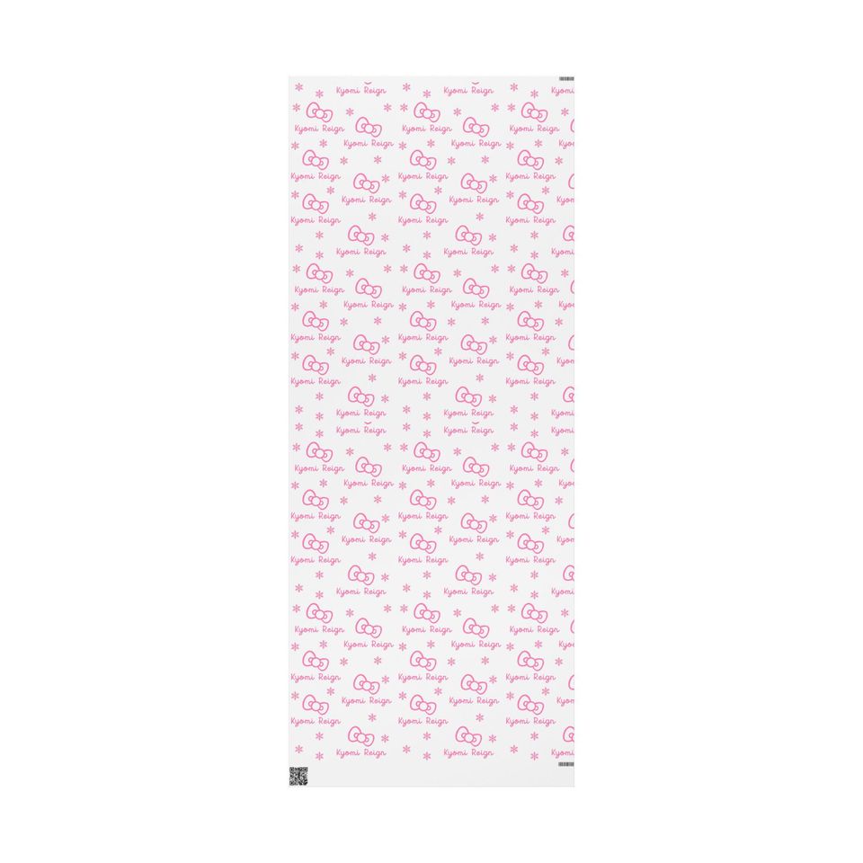 Pink Hello Kitty Bow & Snowflakes Wrapping Paper with Dancer Pattern