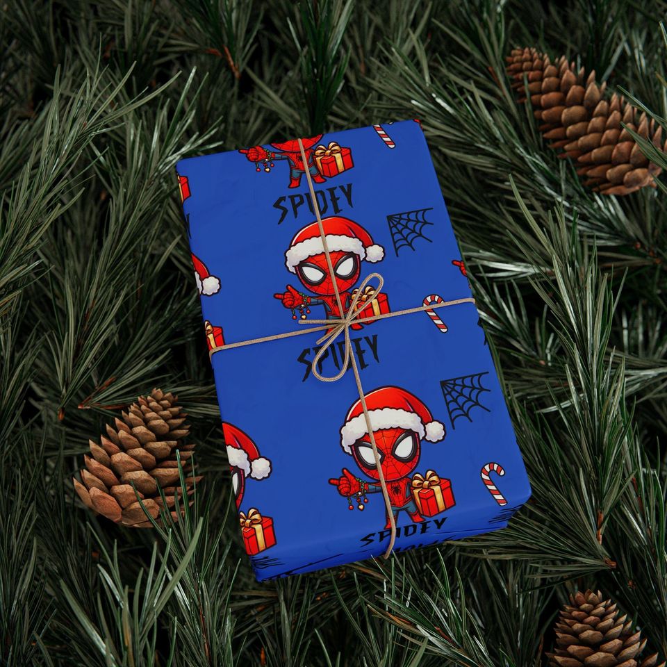 Spider Man Pattern Wrapping Paper | Superhero Spider Theme