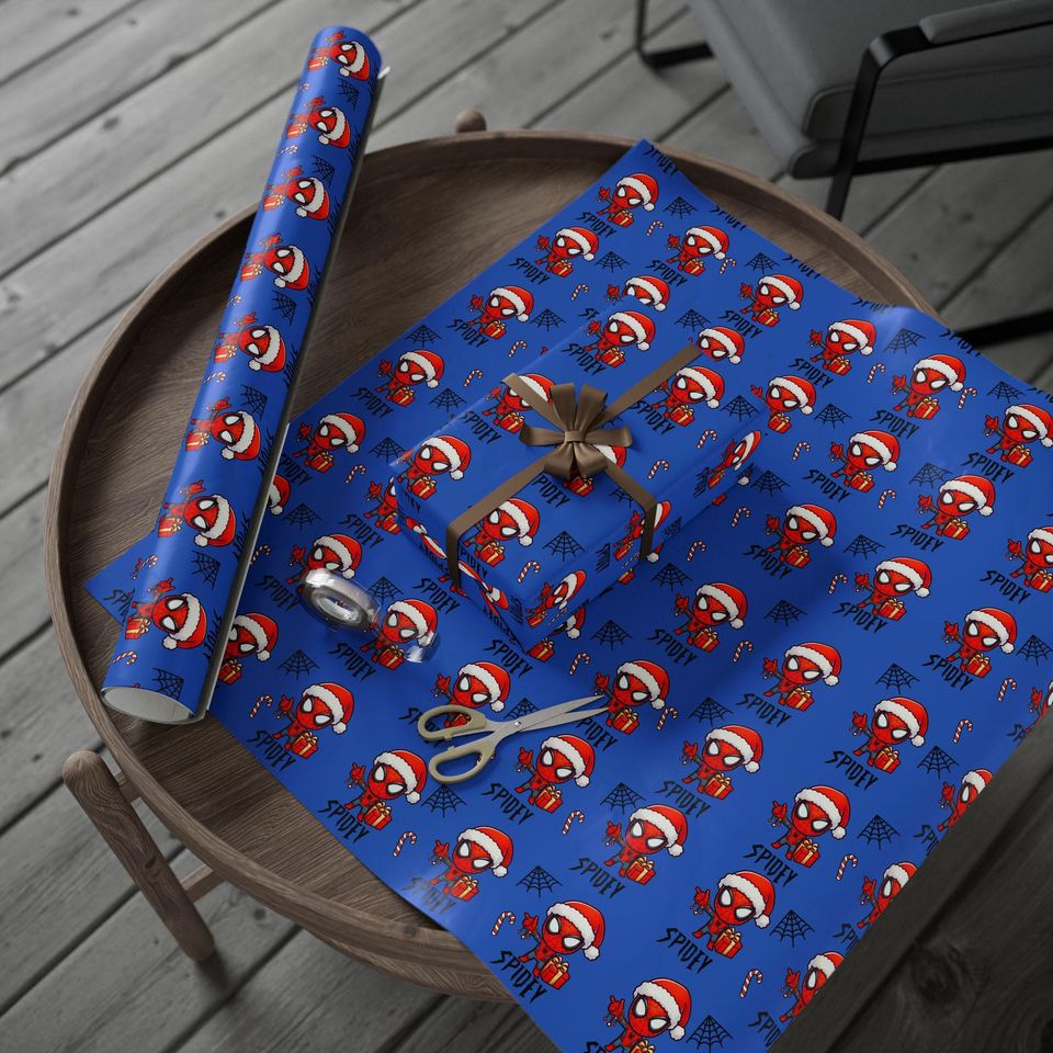 Spider Man Pattern Wrapping Paper | Superhero Spider Theme