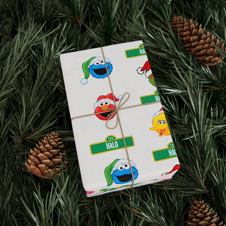 Sesame Street Wrapping Paper Holiday Pattern