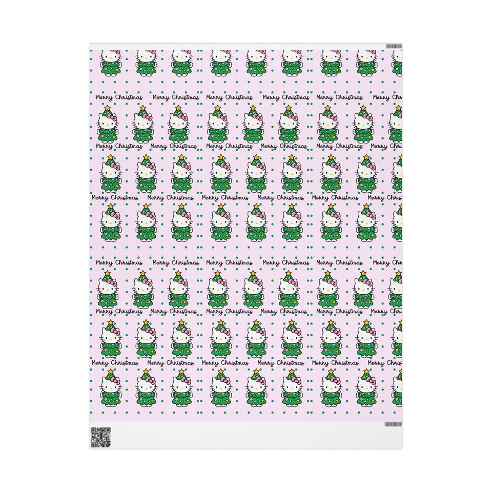 Hello Kitty Christmas Tree Wrapping Paper | Holiday Gift Wrap Roll
