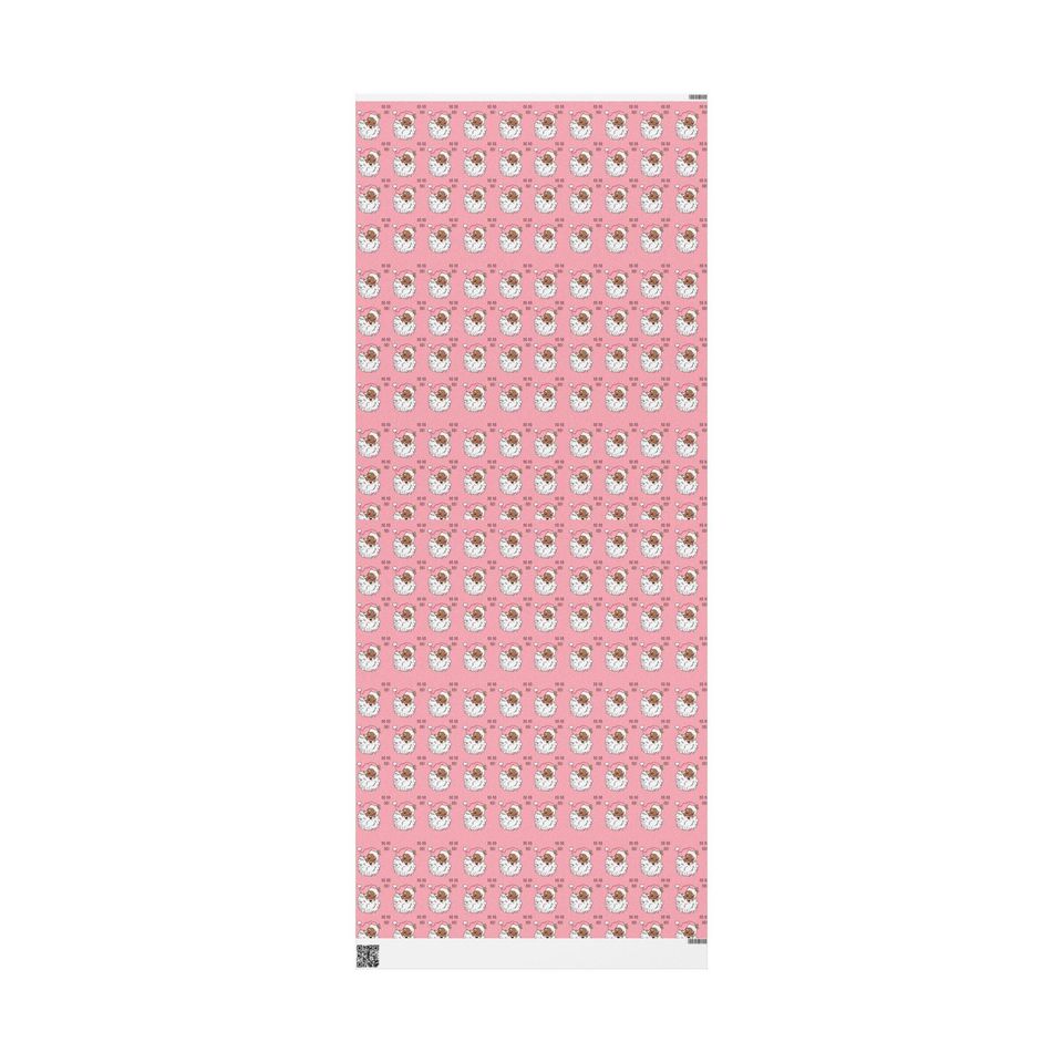 Pink Santa Holiday Wrapping Paper