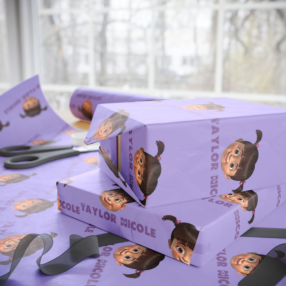Boo From Monsters Inc Wrapping Paper | Personalized Gift Wrap