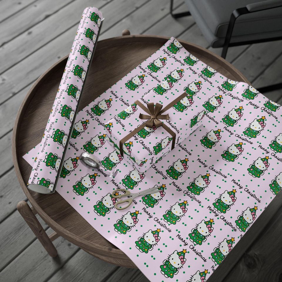 Hello Kitty Christmas Tree Wrapping Paper | Holiday Gift Wrap Roll