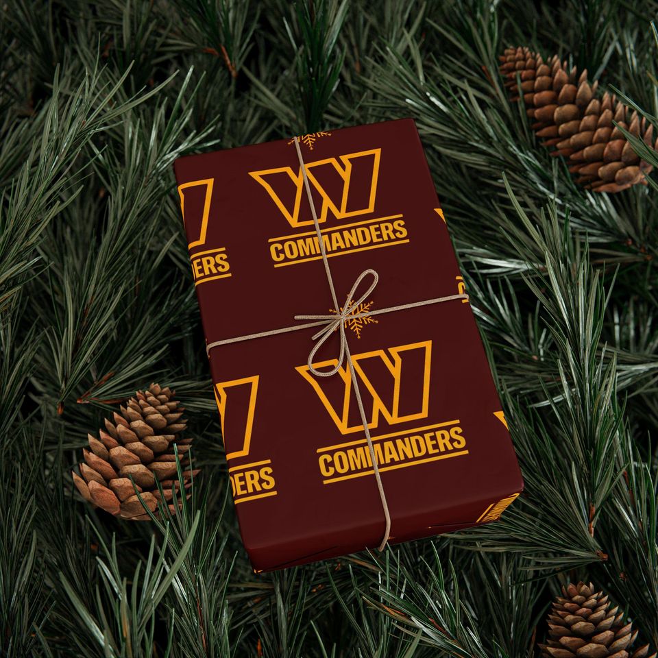 Washington Commanders Pattern Wrapping Papers | Burgundy Gift Wrap Roll