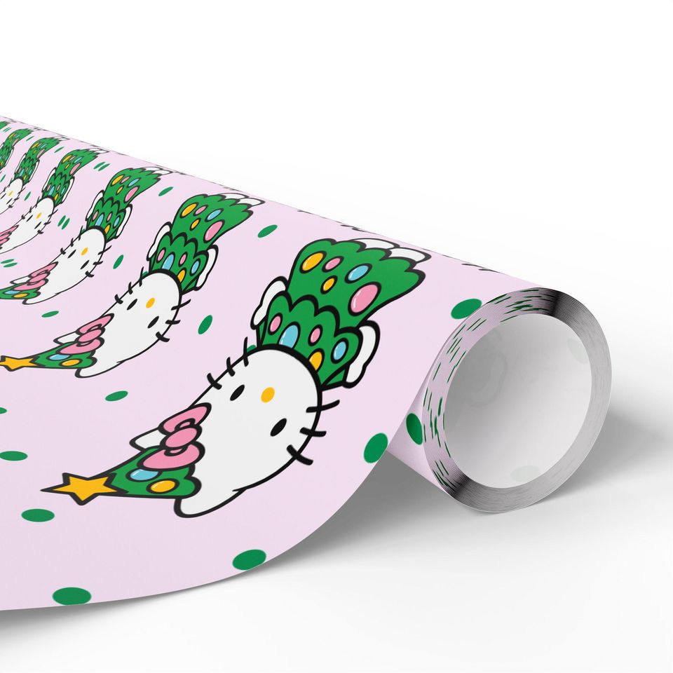 Hello Kitty Christmas Tree Wrapping Paper | Holiday Gift Wrap Roll