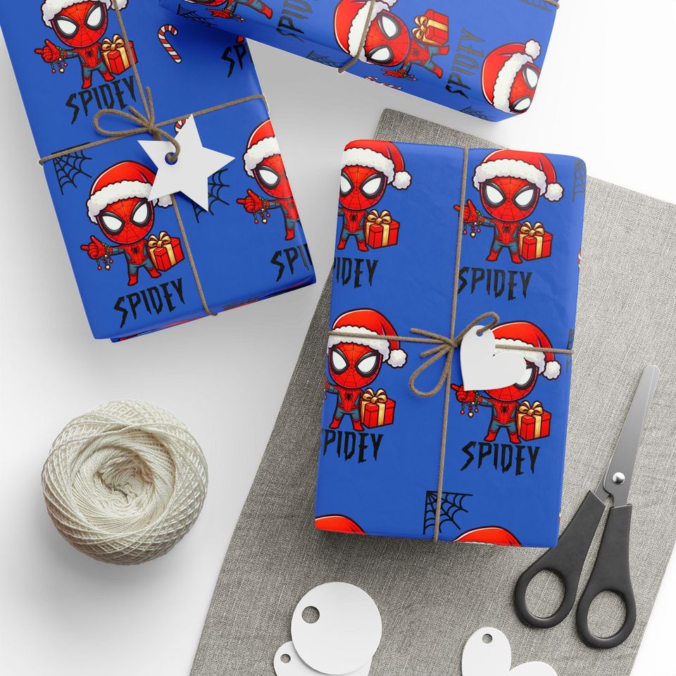 Spider Man Pattern Wrapping Paper | Superhero Spider Theme