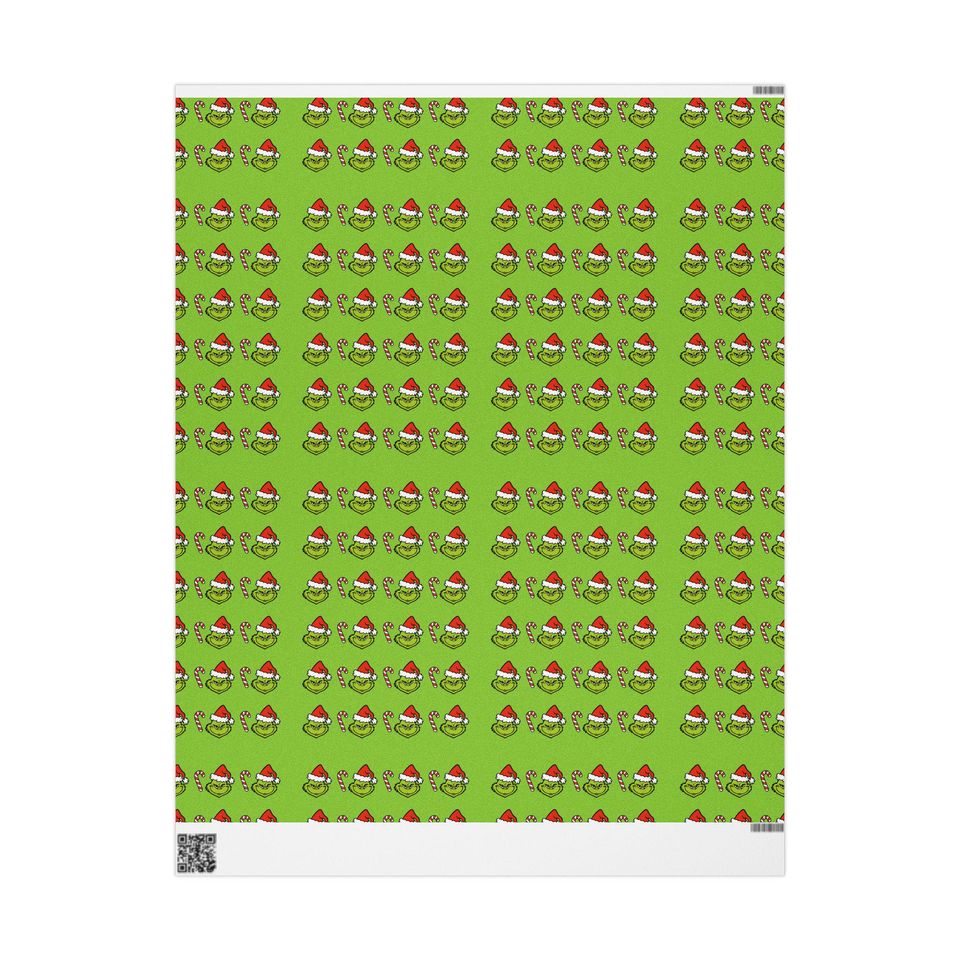 funny character Faces and Candy Canes Wrapping Papers | Christmas Pattern Roll