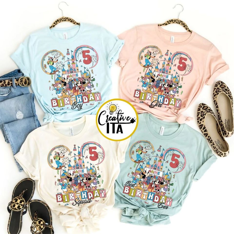 Personalized Disney Mickey & Friends Birthday Party Shirt