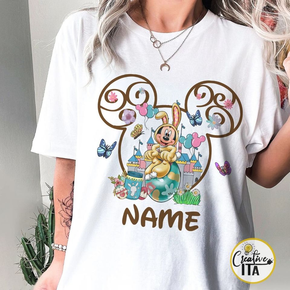 Personalized Disney Easter Shirt, Mickey and Friends Easter Bunny Eggs Gift