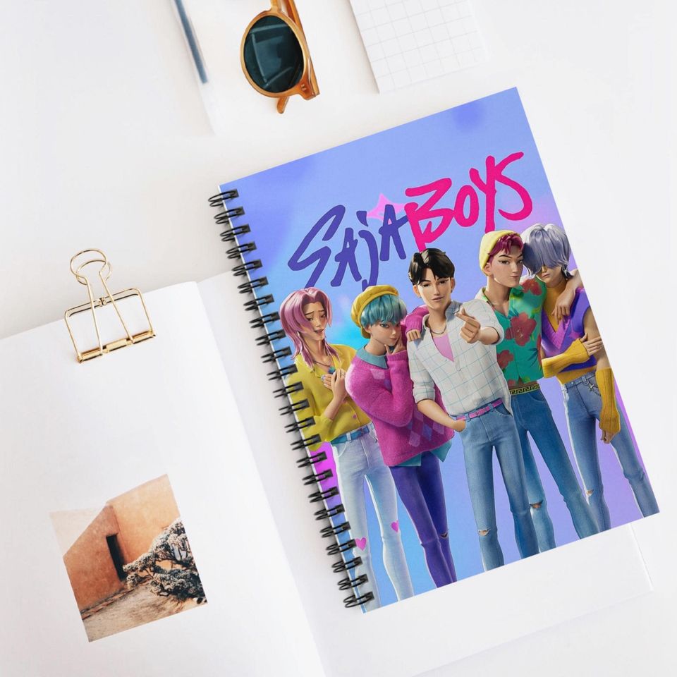Saja Boys K-Pop Demon Hunters Spiral Notebook, Cute Stationery, Gift for fan