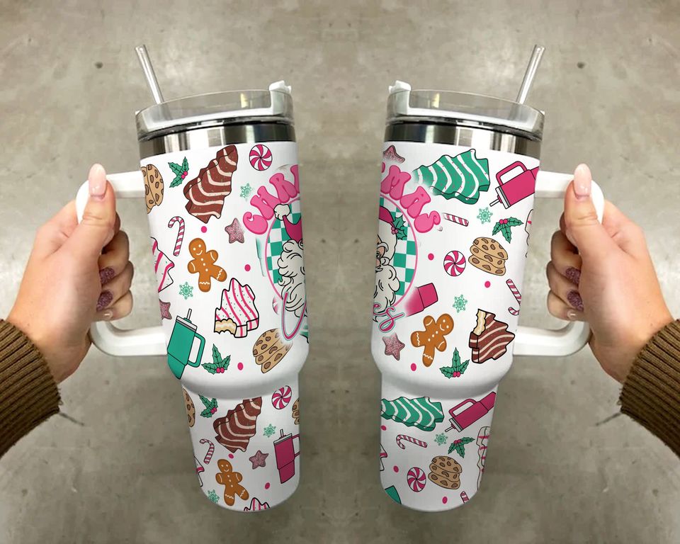 Christmas Vibes 40oz Tumbler Wrap  , Merry Christmas 2 pieces 40 oz Tumbler  , Retro Christmas Tumbler 40oz  ,Sublimation Design